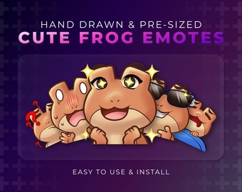 Minecraft Grod-Emotes (Orange) | Twitch YouTube Kick Ready | 10 Olika Känslor | VTuber Kawaii Söt Design | Anime-Stil