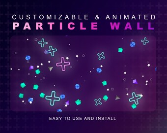 Animated Particle Wall | Upload Your Own Images! | Customizable | Up To 5 Random Particles | Perfect Twitch Livestream | Background Effect