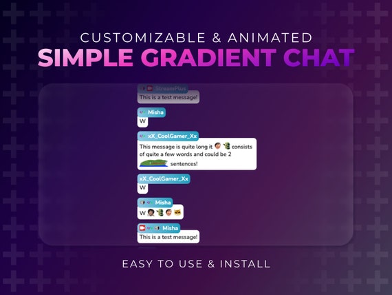 Simple Gradient Chat | Perfect Minimal Design | Smooth Animated | Highly Customizable | Cute VTuber Aesthetic | Twitch Live Streaming Widget