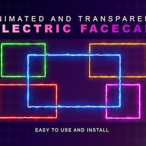 Electric Facecam Border | Streaming And Editing | Transparent WebM & MOV | Twitch OBS VTuber Layout | Multi Aspect Ratios 16/9 4/3 1/1