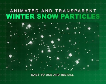 Animerad snöström/videodekoration | Genomskinliga snöpartiklar | Snabba och långsamma variationer | Tilläggsöverlägg för sömlös loop | Twitch YouTube