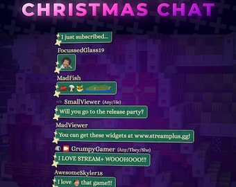 Weihnachts Chat für Twitch mit Pronomina | Festliches Design & reibungslose Animationen | Streamelemente OBS