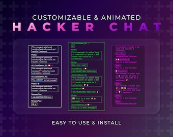 Animated Retro Hacker Chat | Old School Retro Chat Design | Easy To Use | Twitch Streamelements Compatible | Highly Customizable Widget