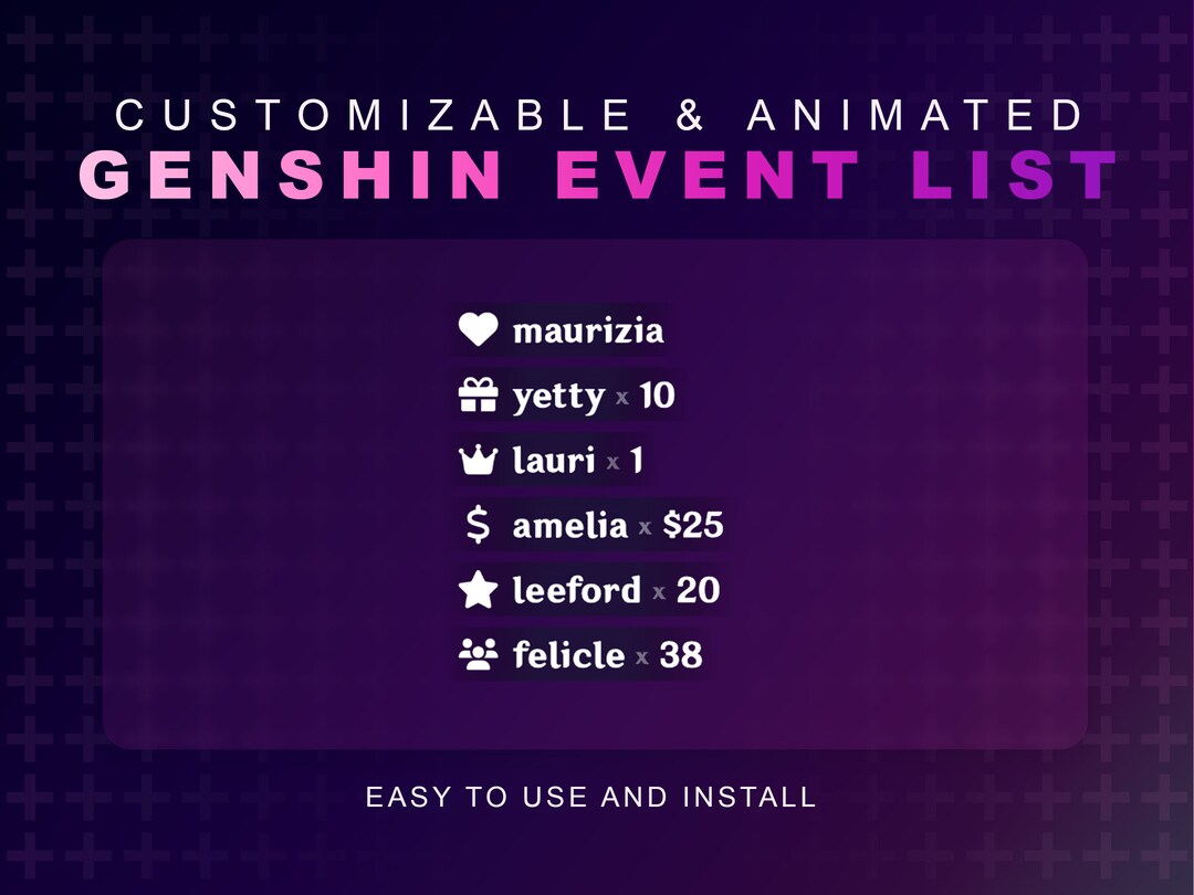 Genshin Event List Streamelements Latest Events Twitch Vtuber Ready