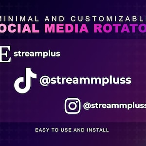 Minimal Social Media Rotator for Twitch | Perfect Call To Action For Your Viewers | Customize Almost Everything | Smooth Animated Animations