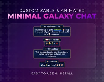 Simple Galaxy Chat | Perfect For VTuber Livestream | Cute Golden Design | Kawaii Aesthetic | Twitch OBS Streamelements | Highly Customizable