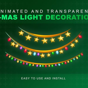 Animated Christmas Lights Stream/Video Decoration | Fading & Flickering Glow Effects | Seamless Loop Add-On Overlay | VTuber Twitch Stream