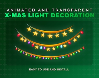 Animated Christmas Lights Stream/Video Decoration | Fading & Flickering Glow Effects | Seamless Loop Add-On Overlay | VTuber Twitch Stream