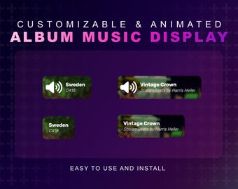 Minimal Album Music Display | Show Your Live Spotify Music | Streamelements Widget | Twitch And YouTube Streaming | Soundcloud Deezer & More