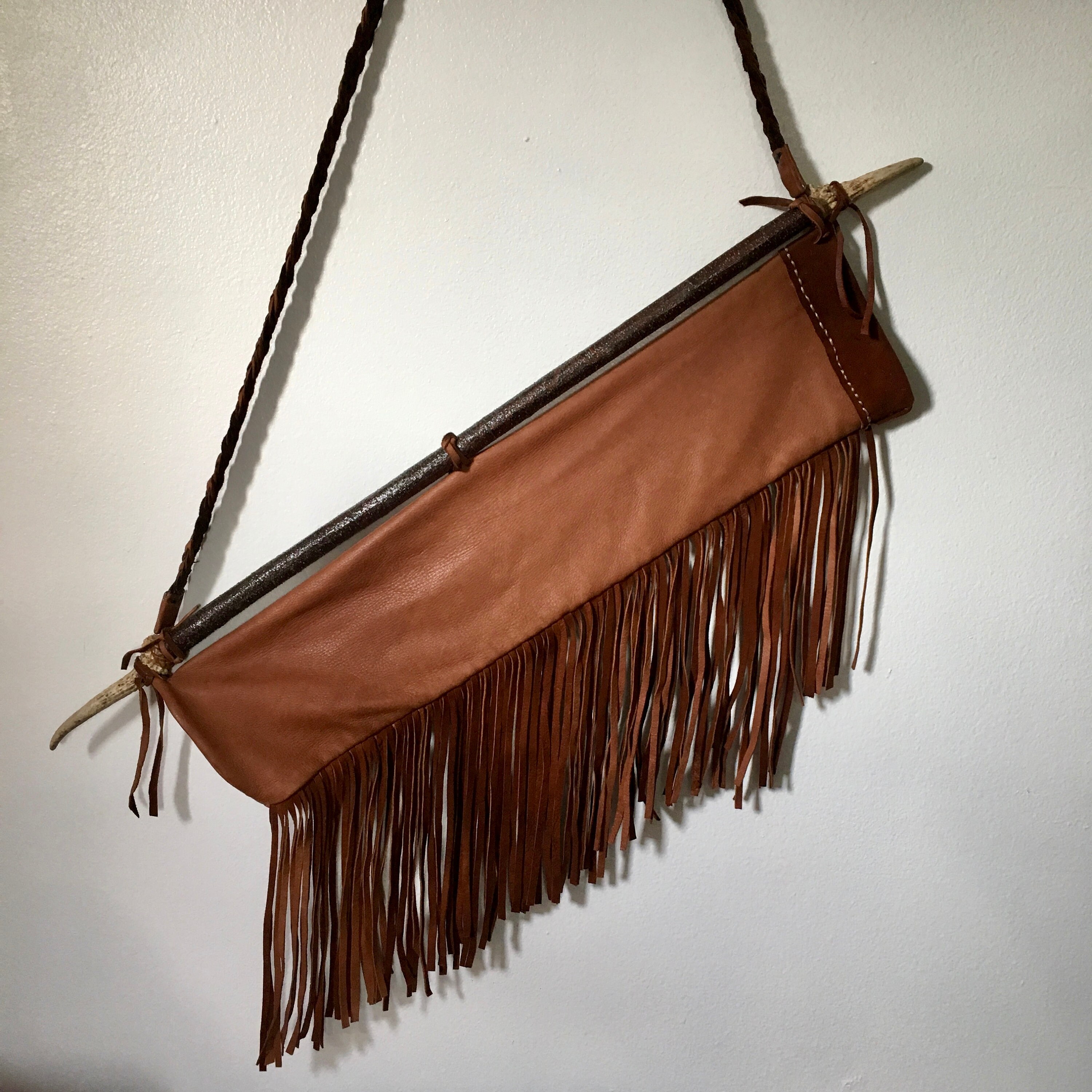 Handmade Buckskin Quiver With Fringe and Braided Strap  Traditional ...