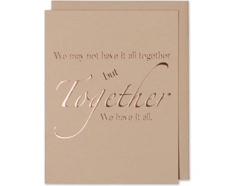 Elegant Love Card With Foil, Anniversary Quote, Relationship Celebration Card, Together Card, Valentine's Day Card For Boyfriend, Husband