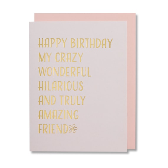 Whacky Best Friend, Funny Friendship Birthday Card Whacky Best Friend, Funny Friendship Birthday Card