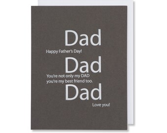 Father's Day Card for an Awesome Dad, Best Friend Dad Card, Love You Dad, Celebrate Dad's Day Card,   Daughter To Dad Card, White Foil