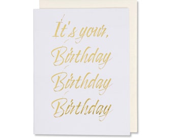 It's Your Birthday Card, Pretty Design Card, Classy Birthday Greeting, Simple Modern Card, Birthday Typography Card, Festive Wishes