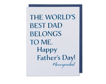 The Best Dad Card, Fathers Day Gift From Daughter, Happy Father's Day Dad From Son, Love You Dad, Heartfelt Card