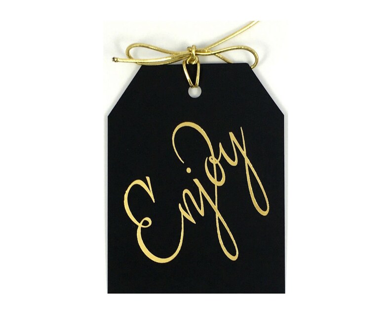 Enjoy Gift Tags With Ties Birthday Gift Bag Tag Party Favor Etsy