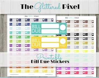 Autocollants planificateur imprimables - Autocollants Erin Condren Planner - Autocollants Bill Due - Boîtes planificateur - Autocollants budgétaires - Téléchargement instantané