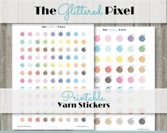 Printable Planner Stickers - Erin Condren Planner - Happy Planner - Yarn Ball Stickers - Crafting Stickers - Crochet - Instant Download