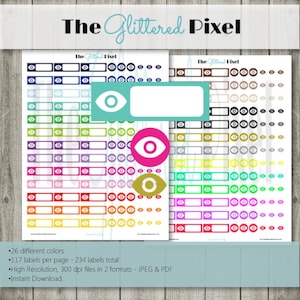 Printable Planner Stickers - Eye Doctor Appointment Planner Stickers - Vision Planner Stickers - Appointment Planner - Instant Download