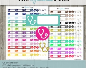 Stethoscope Planner Stickers - Doctor Appointment, Colorful (PDF & JPEG)