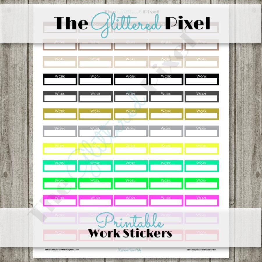 Printable Planner Stickers Erin Condren Planner Stickers Work Stickers ...