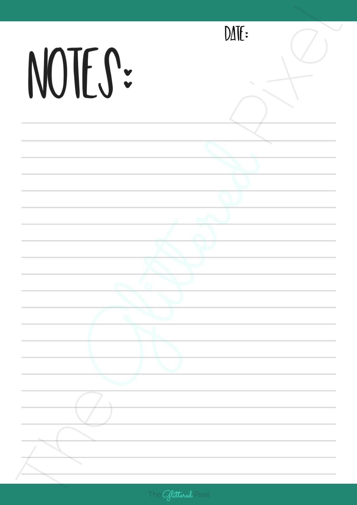 Printable Note Pages - A4 Notes - A4 Printables - Planner Printables ...