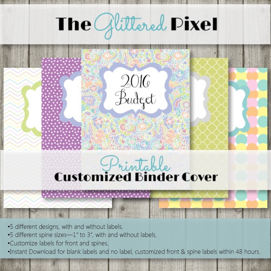 printable binder covers pastel