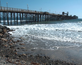 Oceanside pier, beach, west coast landscape