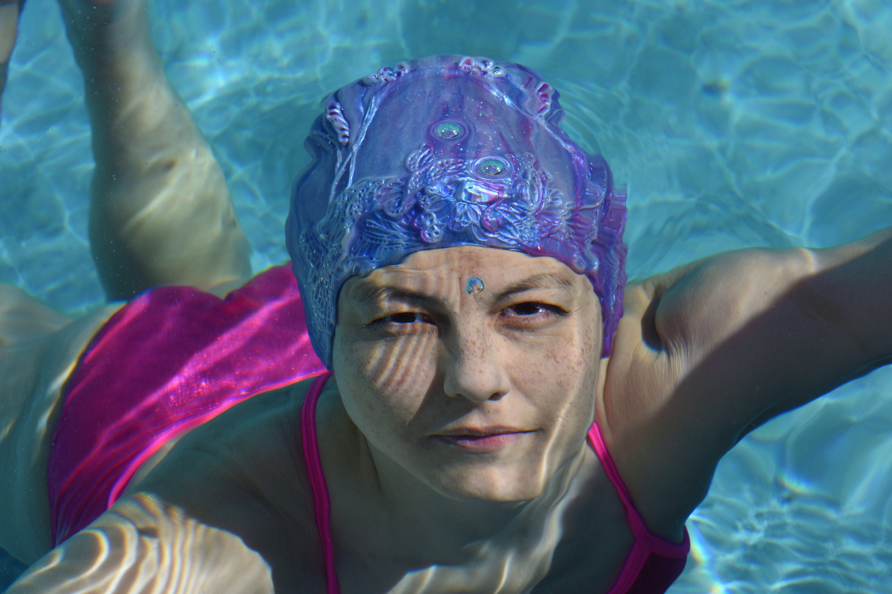 5 ☆ popular LOT BUNDLE SILICONE SWIM CAPS SPOOKY PLUNGE HALLOWEEN