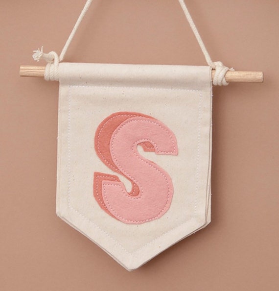 Felt Custom Monogram Banner Small Boho Style Wall Hanging Etsy