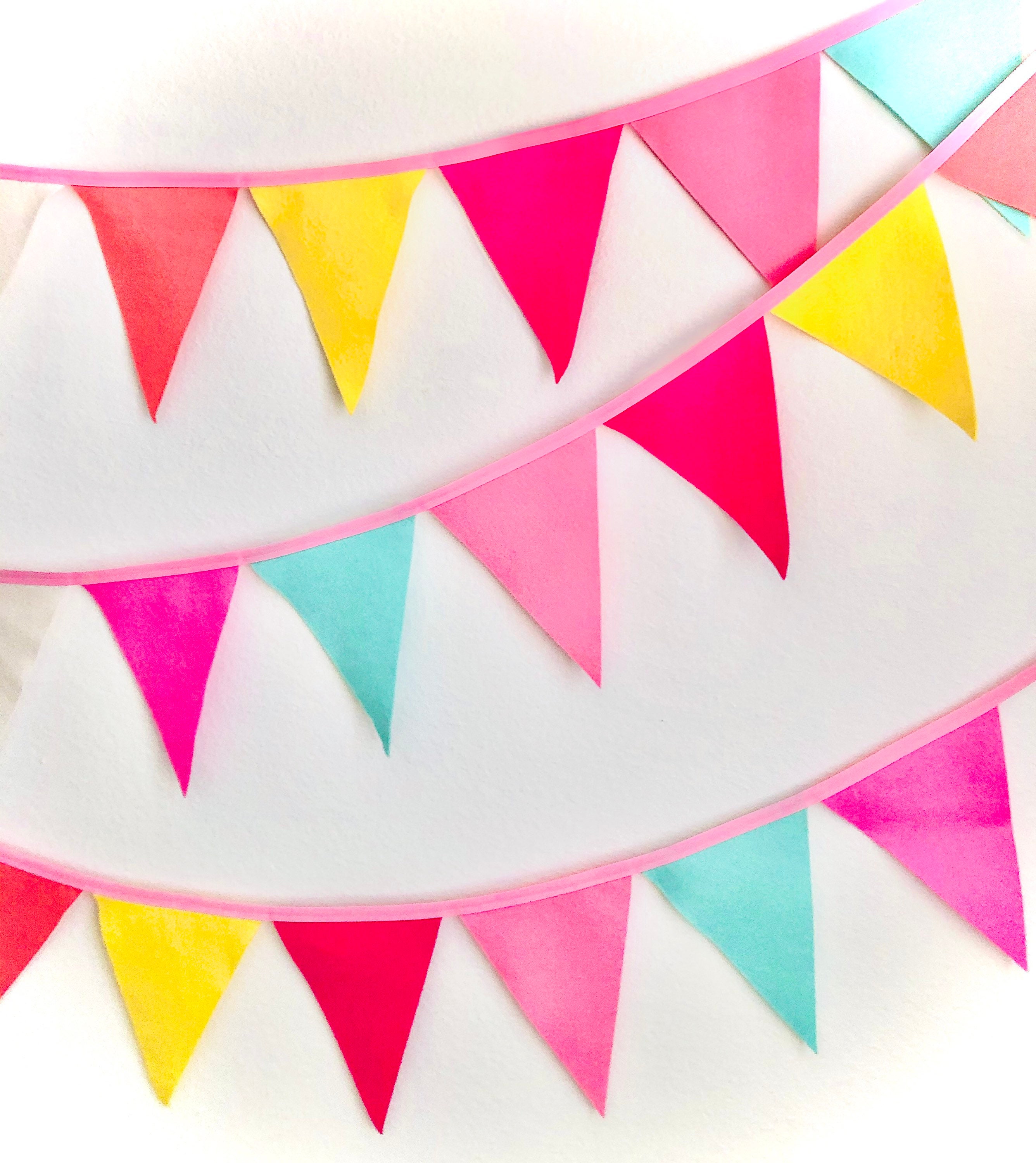 Felt Flag Banner Wall Hanging Pastel Fabric Bunting Flags Etsy