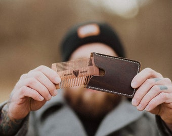 Double Sided Beard Comb w/ Sheath