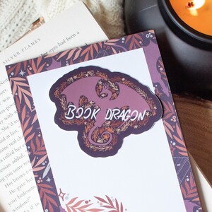 Purple Book Dragon Kindle Sticker for Fantasy Booktok Readers