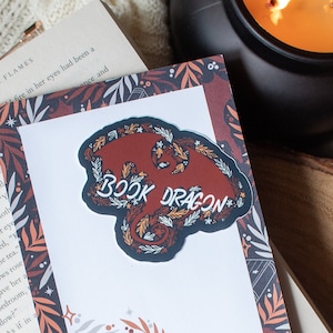Navy Book Dragon Kindle Sticker for Fantasy Readers