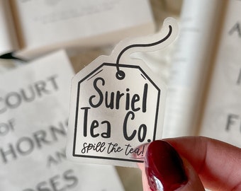 Suriel Tea Co Tea Bag Waterproof Laptop and Water Bottle Sticker | A Court of Thornes and Roses | ACOTAR | Bookish Sticker | 1.3"x2"