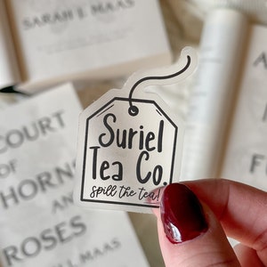 Suriel Tea Co Tea Bag Waterproof Laptop and Water Bottle Sticker | A Court of Thornes and Roses | ACOTAR | Bookish Sticker | 1.3"x2"