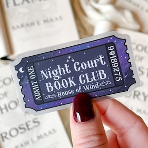 Night Court Book Club Waterproof Sticker | A Court of Thornes and Roses Sticker | ACOTAR Laptop Sticker | Bookish Decal |  3" x 1.6"