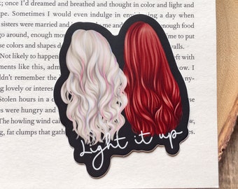 Crescent City Light It Up Kindle Sticker | Bryce and Danika Waterproof Sticker for Sarah J Maas Fans and Booktok Fantasy Lovers