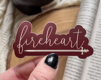 Fireheart Throne Of Glass Waterproof Sticker | TOG Bookish Sticker | Kindle and Water Bottle Sticker | Book Worm Gift | Reader Decal 1.4"x3"