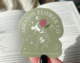 Abraxos Flower Co Waterproof Sticker | Bookish Sticker | Throne of Glass Sticker | SJM Merch | Book Worm Gifts | 3"x2.8"