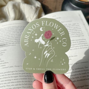 Abraxos Flower Co Waterproof Sticker | Bookish Sticker | Throne of Glass Sticker | SJM Merch | Book Worm Gifts | 3&quot;x2.8&quot;