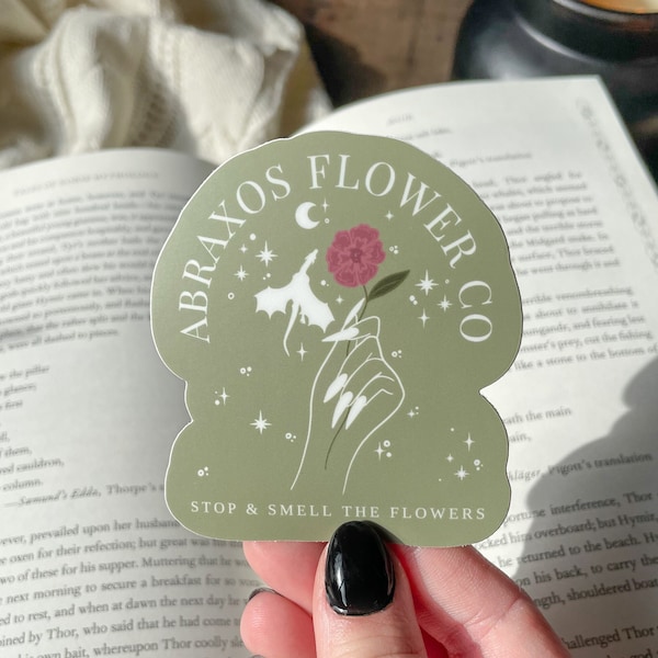 Abraxos Flower Co Waterproof Sticker | Bookish Sticker | Throne of Glass Sticker | SJM Merch | Book Worm Gifts | 3"x2.8"