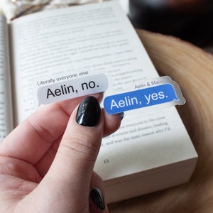 Aelin, No /  Aelin, Yes Text Exchange Waterproof Sticker | Bookish Sticker | TOG Sticker | Throne of Glass Merch | Book Worm Gifts | 3"x1.2"