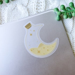 Crescent Moon Elixir Waterproof Sticker | Moon Phase Laptop and Water Bottle Sticker | Witchy Sticker | Magic Potion Sticker | 2.2&quot; x 3&quot;