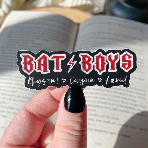 Bat Boys ACOTAR Waterproof Sticker | Rhysand Cassian Azriel | A Court of Thornes and Roses Sticker | Bookish SJM Laptop Sticker |  3" x 1.2"