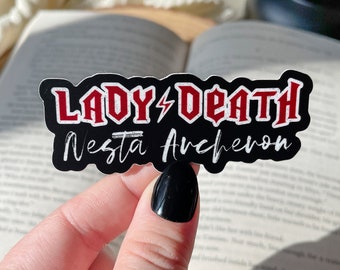 Lady Death ACOTAR Waterproof Sticker | Nesta Archeron | A Court of Thornes and Roses Sticker | Bookish SJM Laptop Sticker |  3" x 1.2"