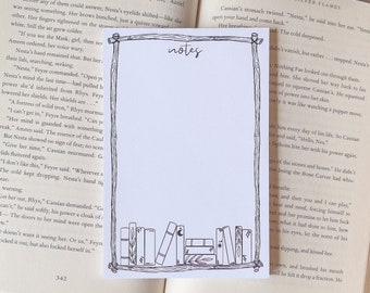 Magical Books Notepad | 4"x6" | Black and White | Bullet Journal Pages | Bookish Gift | Book Lover Notepad | Reader Stationery