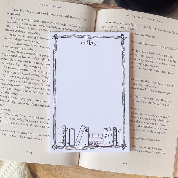 Magical Books Notepad | 4"x6" | Black and White | Bullet Journal Pages | Bookish Gift | Book Lover Notepad | Reader Stationery