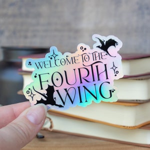 Fourth Wing Sticker | Holographic | Officially Licensed | Bookish Waterproof Vinyl Sticker | Fantasy Reader | Book Lover Gift | 3”x2”