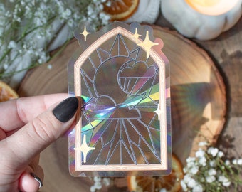 Stain Glass Window Inspired Suncatcher Window Sticker | Fantasy Rainbow Maker Decal | Mystical Window Sticker | Fantasy Magic Window | 4 in